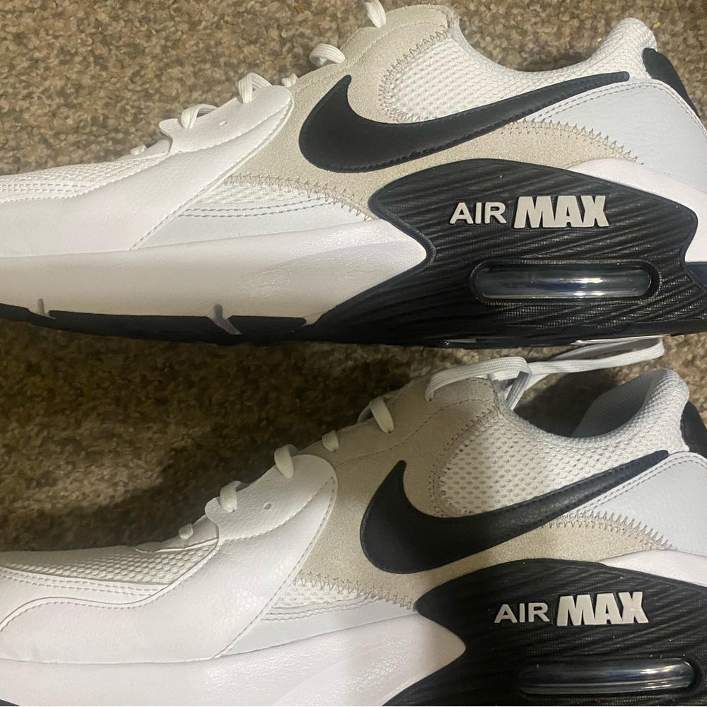 Nike Air Max White and Black Sneakers - size 14